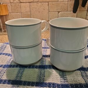 International Stoneware Flat Cups (4)